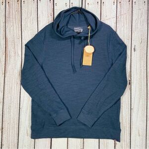 Faherty Hoodie Mens Large Blue Heritage Slub Lightweight Organic Cotton Peru New